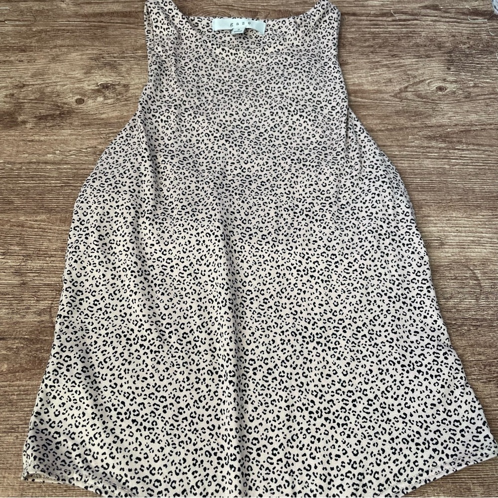 Gaze Leopard Print High Neck Bodysuit Size Small